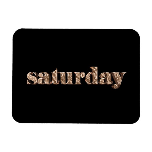 Magnet Flexible Black Gold Days of the Week Samedi Typographie (Horizontal)