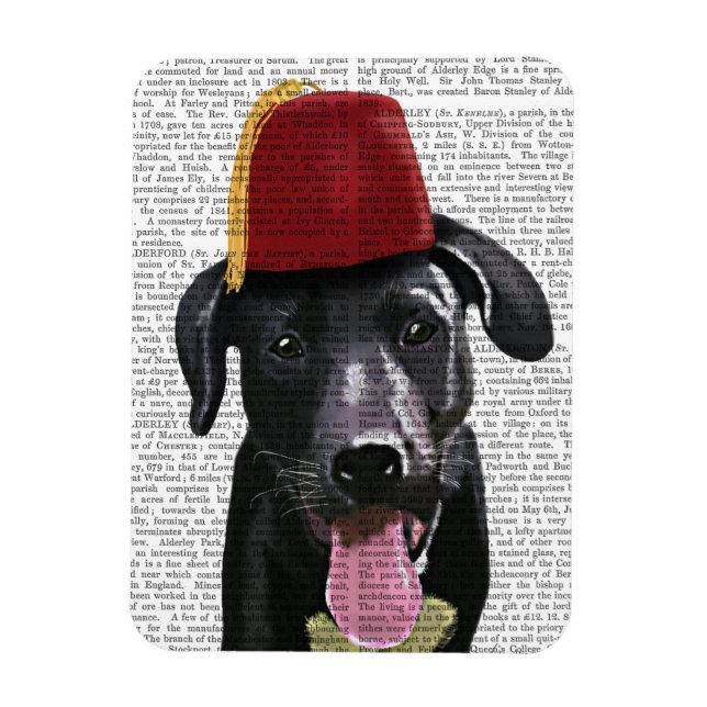 Magnet Flexible Black Labrador Avec Fès (Vertical)