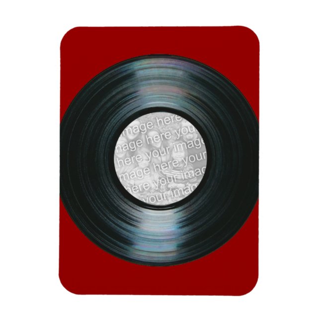 Magnet Flexible Black Vinyl Record Effet Aimant Photo Personnalisé (Vertical)