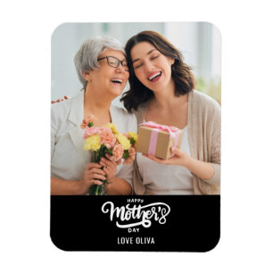 Magnet Flexible Black White Photo Collage Cadeau Bonne fête des mè