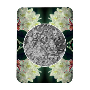 Magnet Flexible Blanc Azalea Fleurs Cadre Ajouter Votre Photo