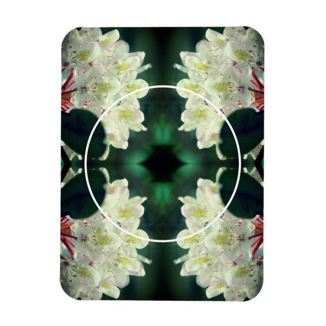 Magnet Flexible Blanc Azalea Fleurs Cadre Ajouter Votre Photo (Vertical)