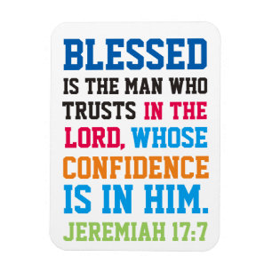 Magnet Flexible Blessed est le 17:7 de Jérémie de vers de bible