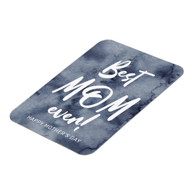 Magnet Flexible Bleu Aquarelle Splash Meilleure Maman Fête des Mèr (Côté Gauche)