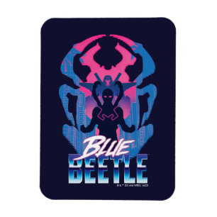 Magnet Flexible Bleu Beetle Rétrowave contre graphique