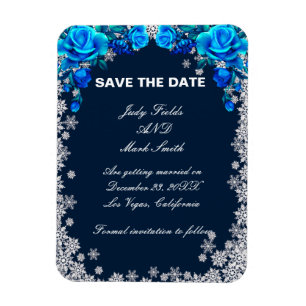 Magnet Flexible Bleu Clair Rose Flocon de neige Noël Enregistrer l