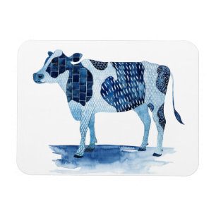Magnet Flexible Bleu de cobalt Animaux de ferme - Vache