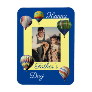Magnet Flexible Bleu Jaune Fête des pères Ballons à air chaud Phot