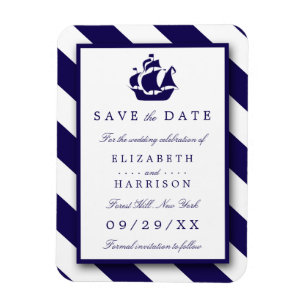 Magnet Flexible Bleu Marine et Bleu Bateau Enregistrer la date