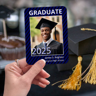 Magnet Flexible Bleu Photo Graduation