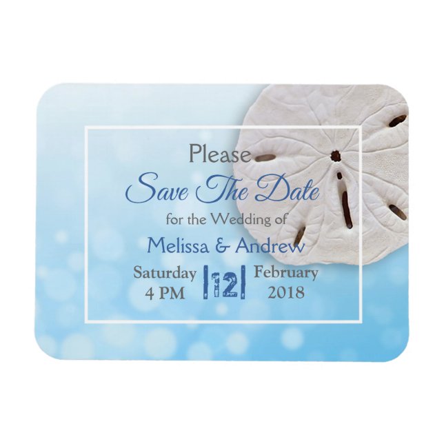 Magnet Flexible Bleu Sable Dollar Mariage Enregistrer la date Magn (Horizontal)