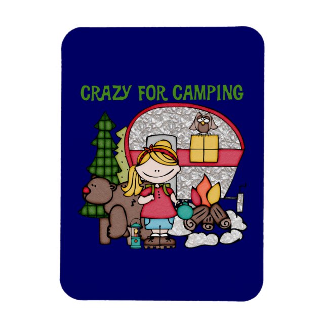 Magnet Flexible Blond Girl Crazy Pour Camping (Vertical)