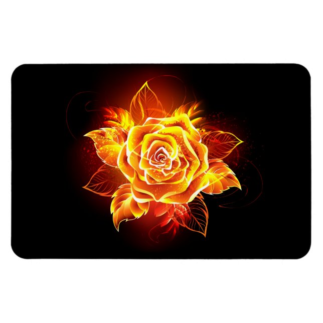 Magnet Flexible Blooming Fire Rose (Horizontal)