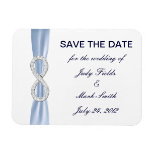 Magnet Flexible Blue Diamond Infinity Wedding Enregistrer La Date 