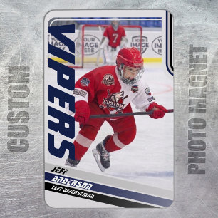 Magnet Flexible Blue Ice Hockey Trading Card