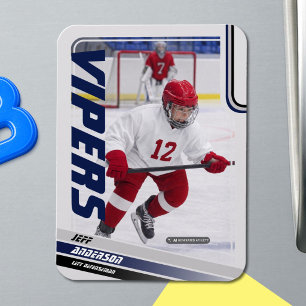 Magnet Flexible Blue Ice Hockey Trading Card