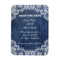 Blue Jean Denim Et Dentelle Enregistrer La Date