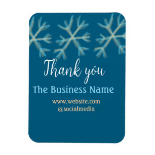 Magnet Flexible Blue orange snowflakes ajouter nom commercial noël