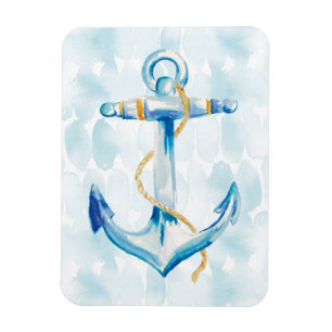 Magnet Flexible Blue Watercolor Anchor