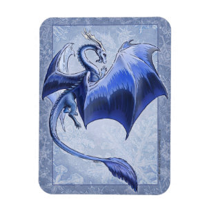 Magnet Flexible Blue Winter Dragon Nature Imaginaire Art