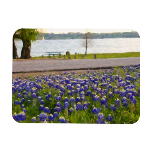 Magnet Flexible Bluebonnets au bord du lac (Horizontal)