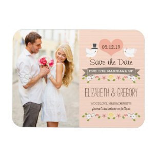 Magnet Flexible Blush Inséparables Dove Enregistrer la date