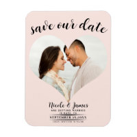 Blush Pink Heart Photo Mariage Enregistrer la date