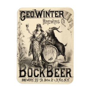 Magnet Flexible Bock Beer Breer Co Lager Vintage Antique Rustique