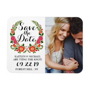 Magnet Flexible Bohème Été Photo Mariage Enregistrer La Date
