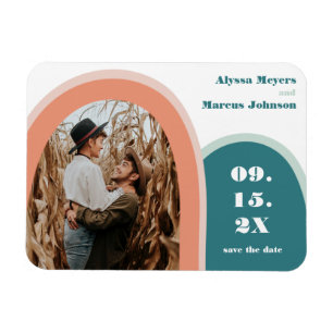Magnet Flexible Boho arc-en-ciel branché Enregistrer la date
