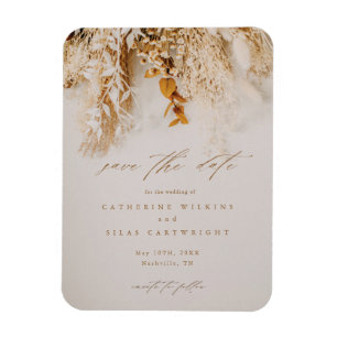 Magnet Flexible Boho Automne Fleurs Mariage Enregistrer La Date