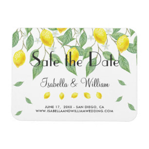 Magnet Flexible Boho Lemon été moderne Enregistrer la date Mariage