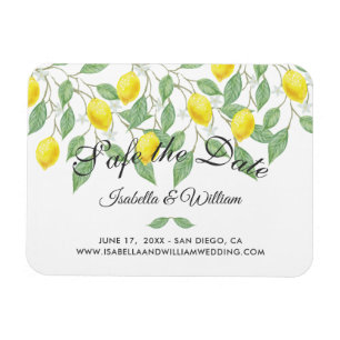 Magnet Flexible Boho Lemon Été Sauvez la date Mariage