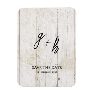 Magnet Flexible Bois blanc minimaliste Vintage Enregistrer Date In