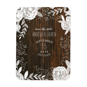 Magnet Flexible Bois D'Écorce Floral Blanc Inspiré Enregistrer La 