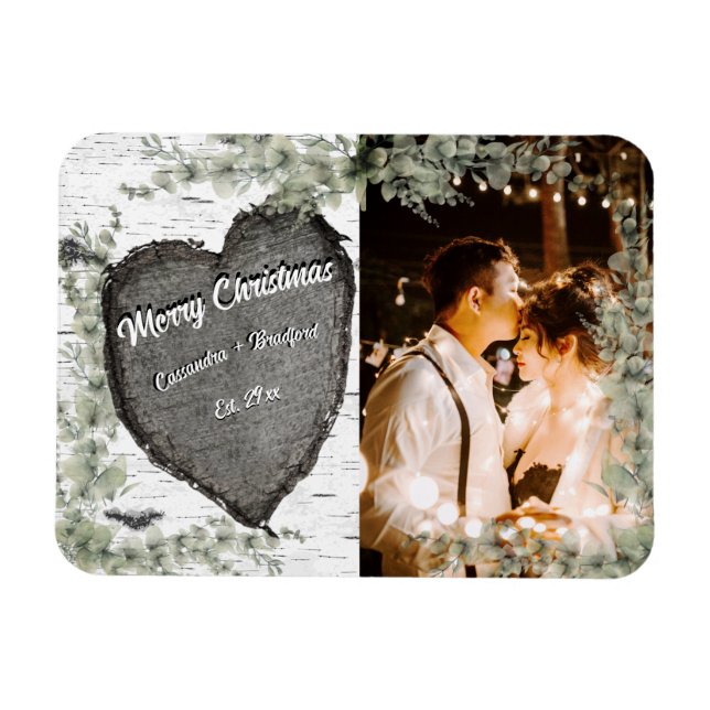 Magnet Flexible Bois rustique cœur d'écorce Eucalyptus Verdure (Horizontal)