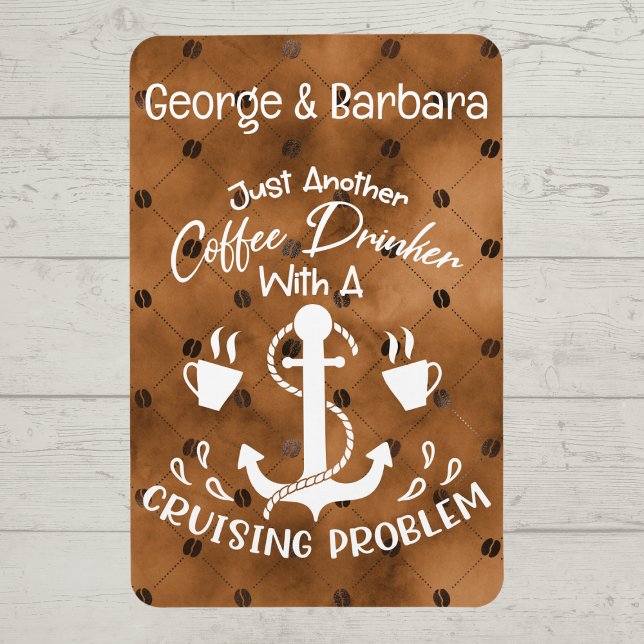 Magnet Flexible Boisson de café avec problème de croisière Décor d (For the Coffee Lover and Cruise Enthusiast)