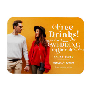 Magnet Flexible Boissons Gratuites Amusant Mariage Décontracté Enr