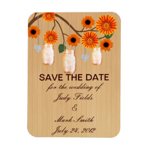 Magnet Flexible Boites De Mason Orange Rustique Enregistrer L'Aima