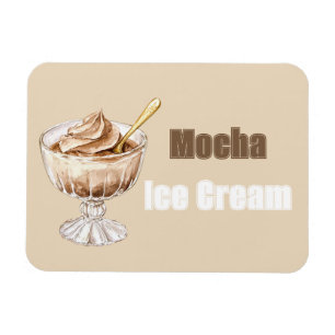 Magnet Flexible Bol de glace au moka cuillère en or