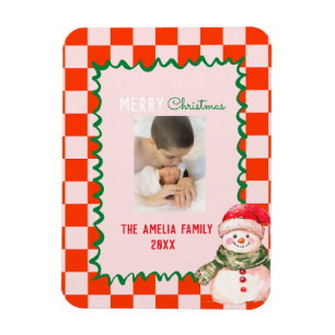 Magnet Flexible Bonhomme de neige Groovy Noël Photo