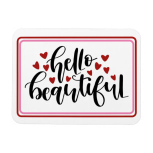 Magnet Flexible Bonjour Beaux Coeurs Modernes