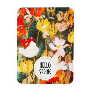 Magnet Flexible Bonjour le printemps. Cadeau de Pâques personnalis