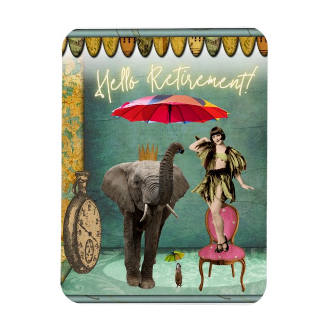 Magnet Flexible Bonjour Retraite Fun et Funky (Vertical)