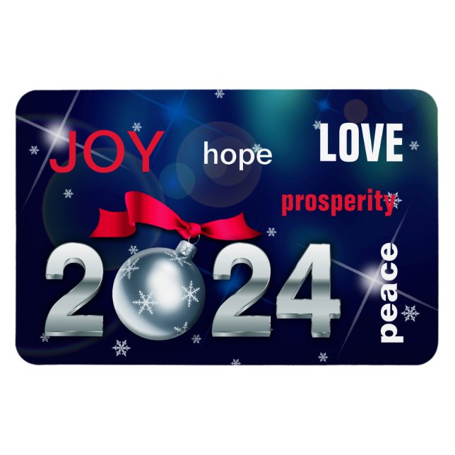 Magnet Flexible Bonne année 2023. Bauble de Noël (Horizontal)