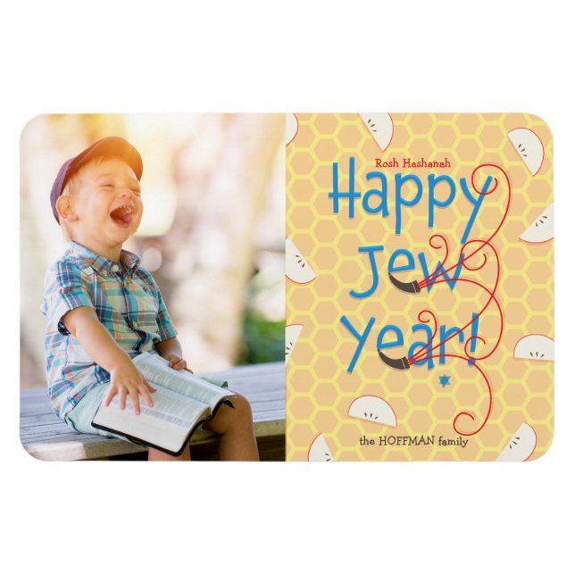 Magnet Flexible Bonne année juive Rosh Hashanah Carte photo (Horizontal)