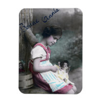 Bonne Année Vintage fille avec dollar