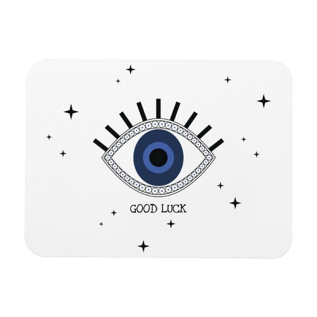 Magnet Flexible Bonne chance bleu oeil talisman grec tradition (Horizontal)