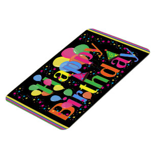 Magnet Flexible Bonne fête d'anniversaire colorée