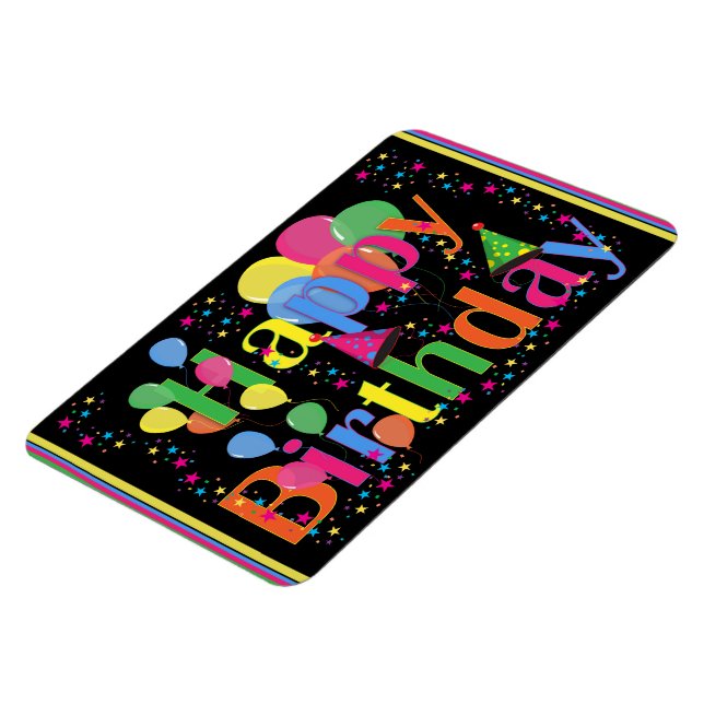 Magnet Flexible Bonne fête d'anniversaire colorée (Côté Gauche)